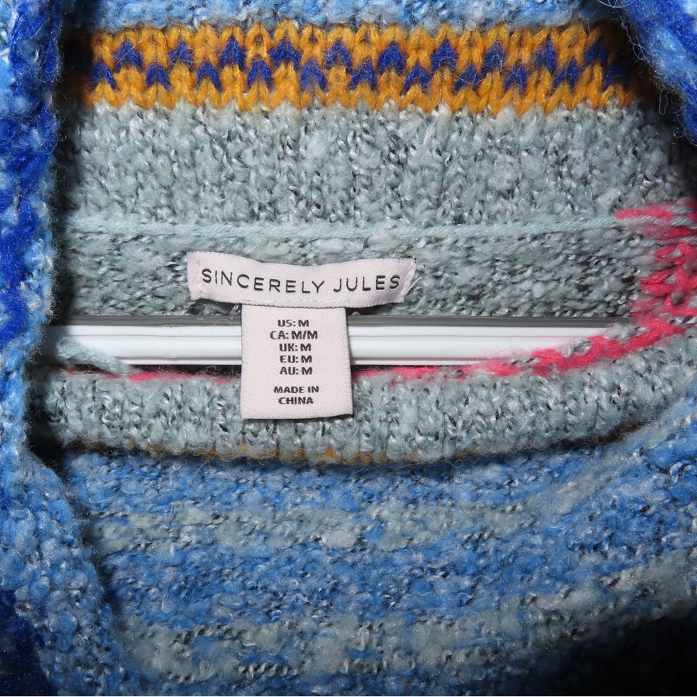 Sincerely Jules Vibrant Patchwork Turtleneck Swea… - image 3